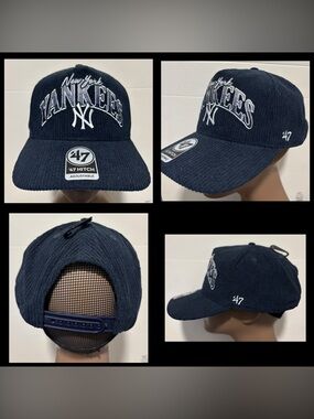 New York Yankees Old Timer ‘47 Hitch Navy Corduroy SnapBack Hat Cap NEW!
